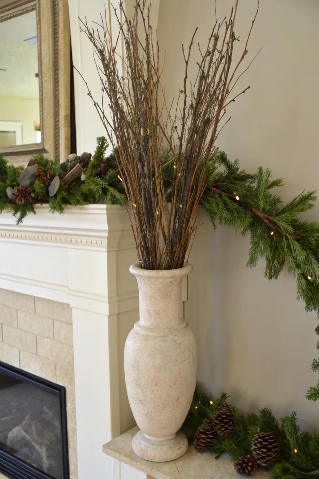 Inherent simplicity: branch bundles contribute countryside allure to your ornamentation.