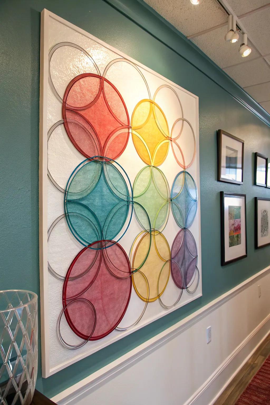 Amplify depth through stratified circular art.