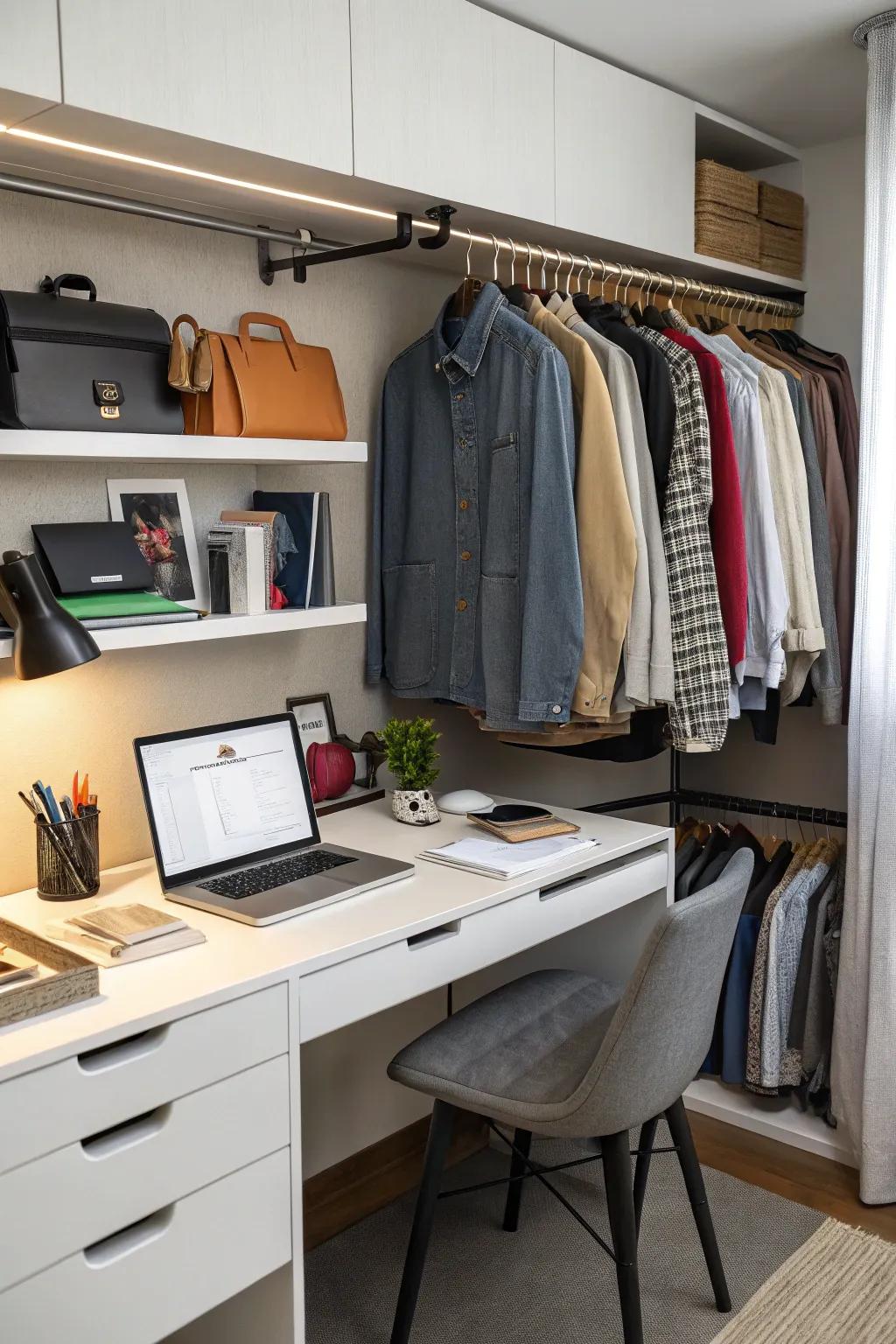 Combine storage and workspace in a cloffice that does it all.