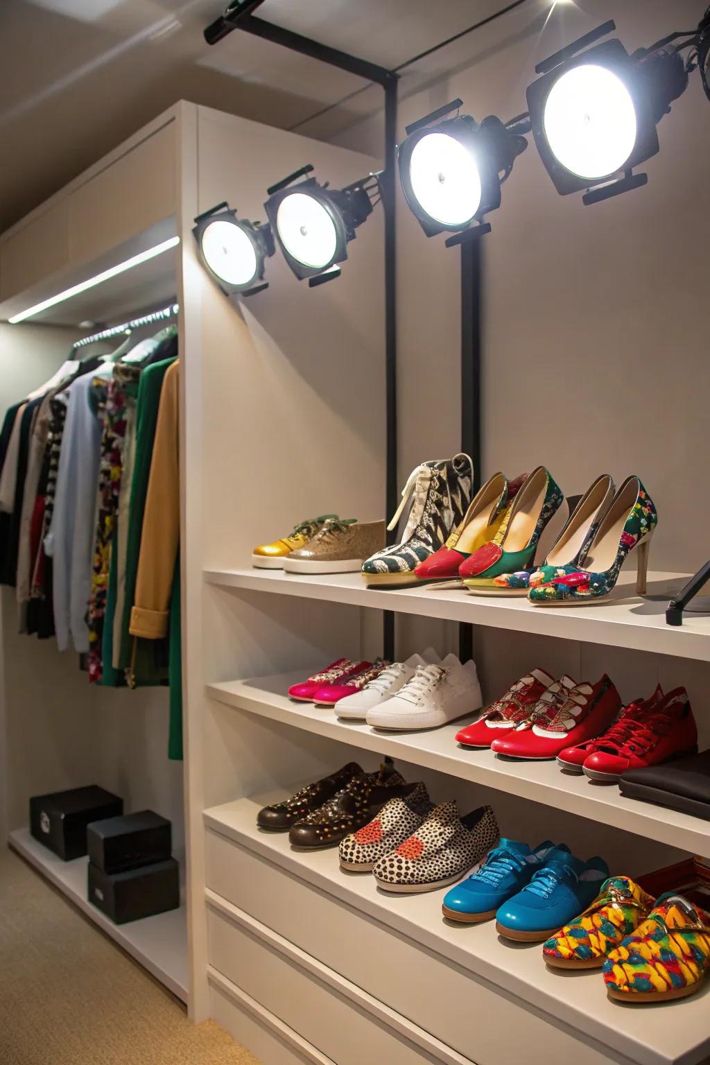 Spotlights are best for emphasizing your prized possessions with flair.