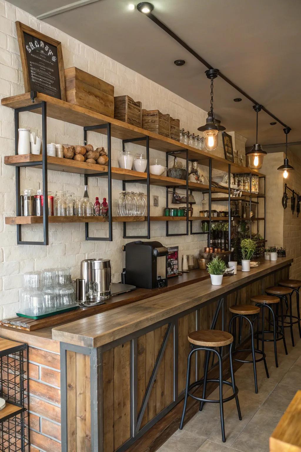 Timber and metal create a fashionable modern touch.