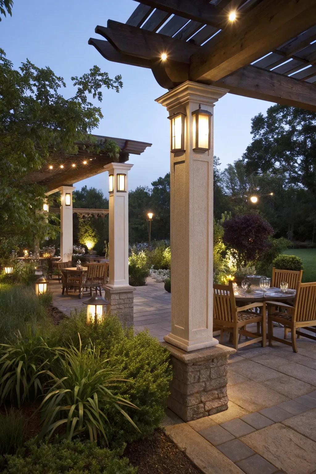 Elevate your patio atmosphere with integrated lighting.