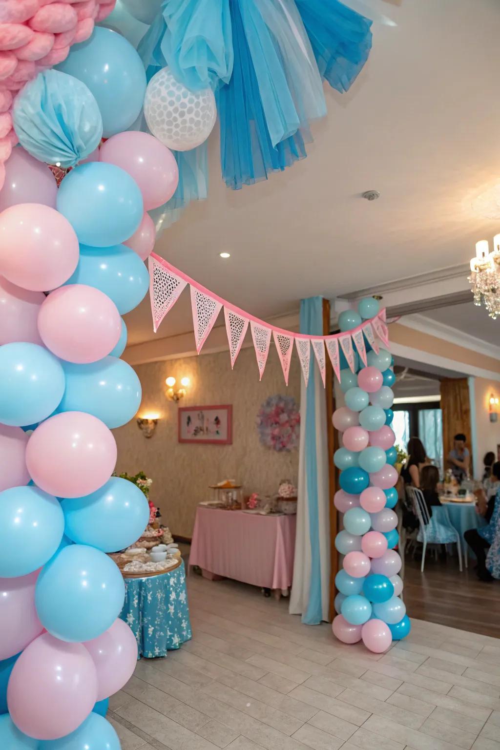 An amiable fusion of colors promoting a harmonious party atmosphere.