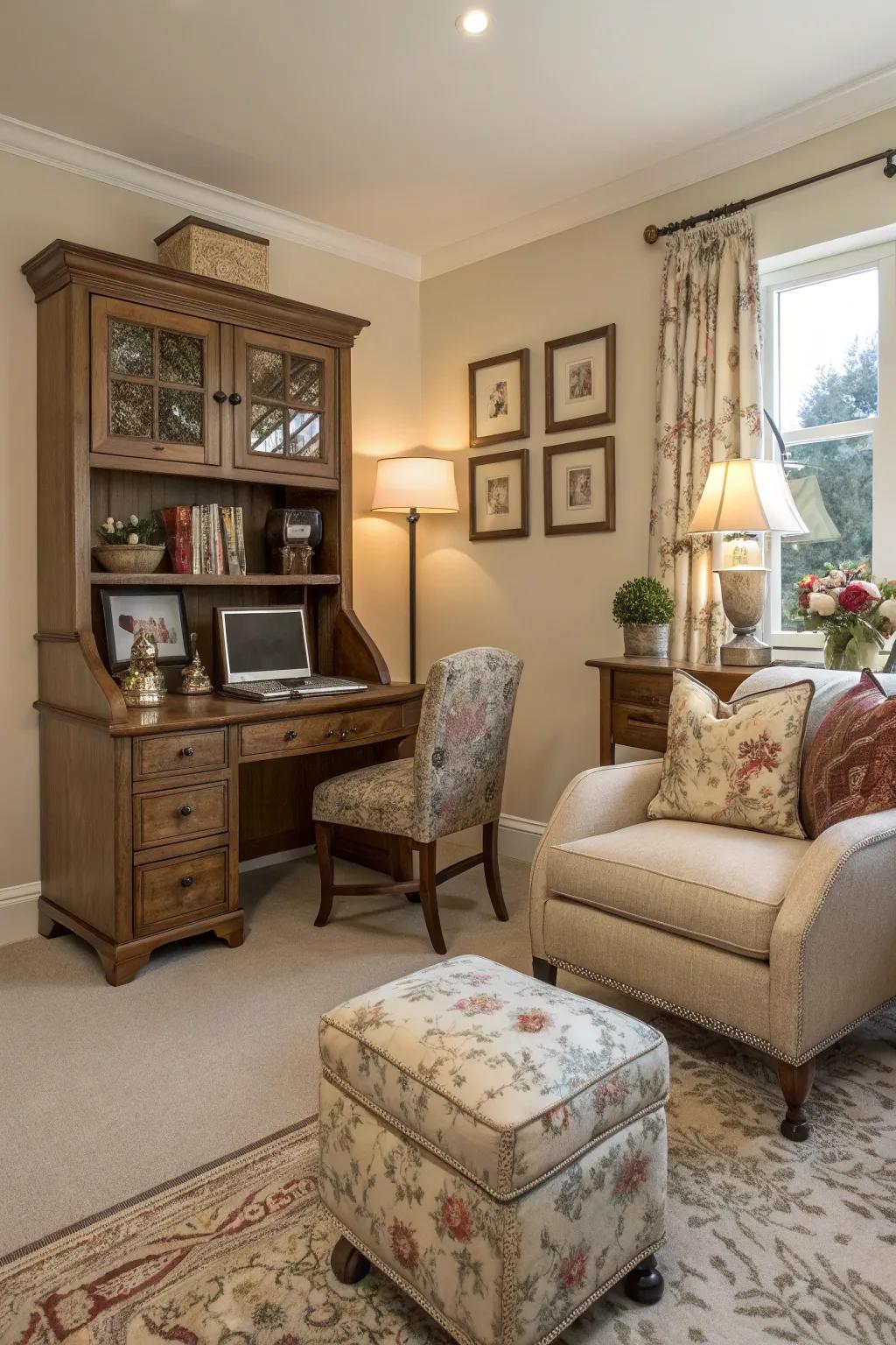 Integrating workspace and living area with style and unity.