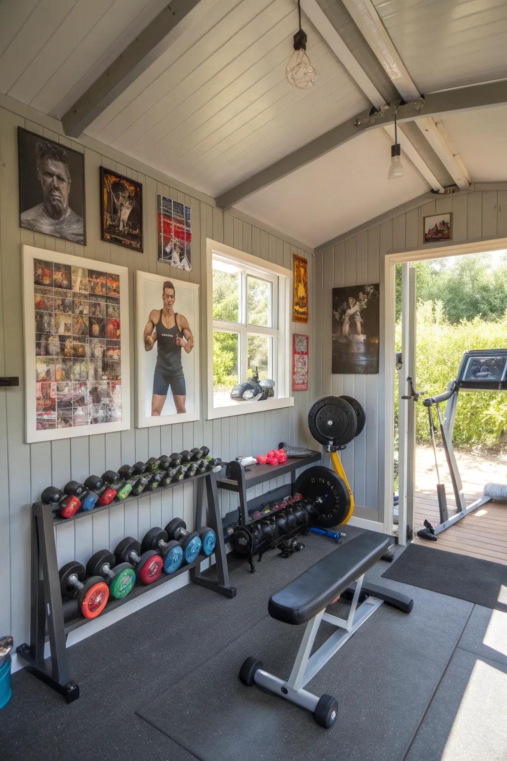 Stay fit and motivated with a shed home gym.