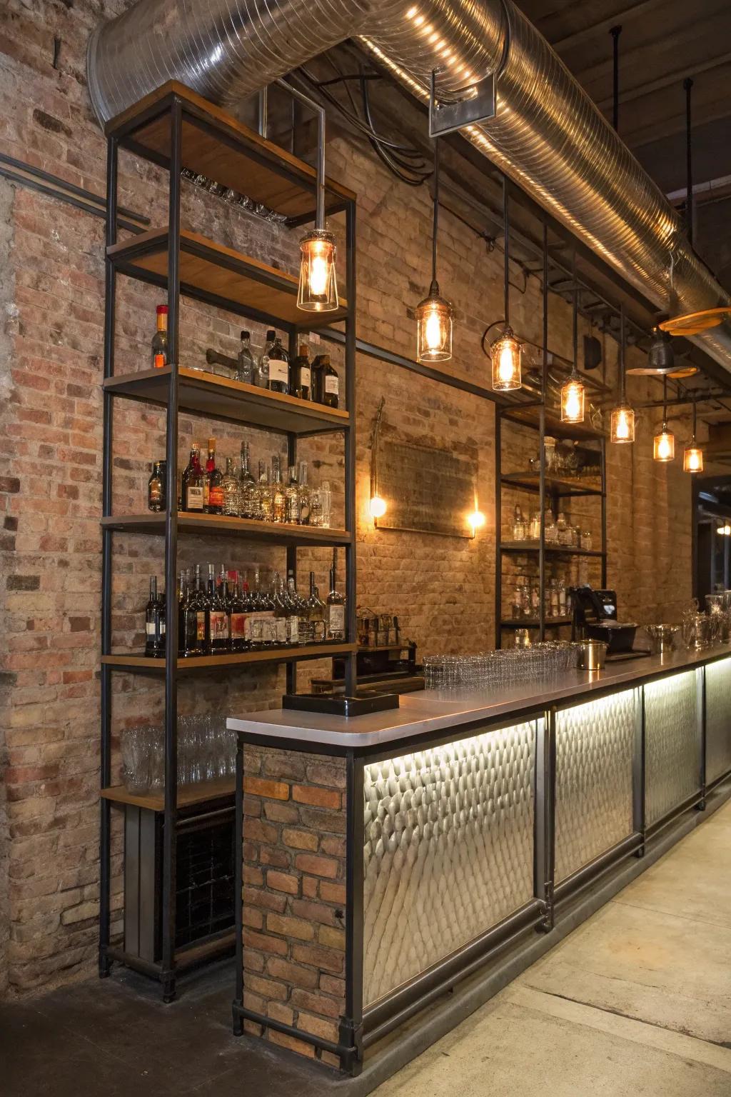 Industrial style introduces a bold, modern element.