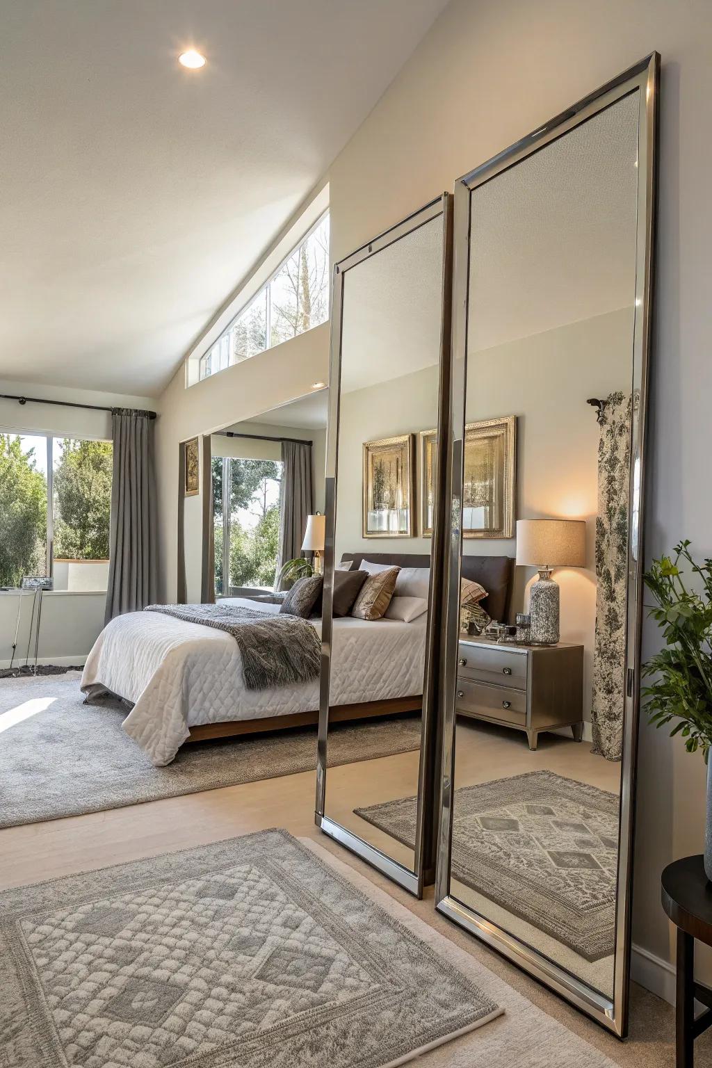 Mirrors and glass surfaces expand the light and space in your room.