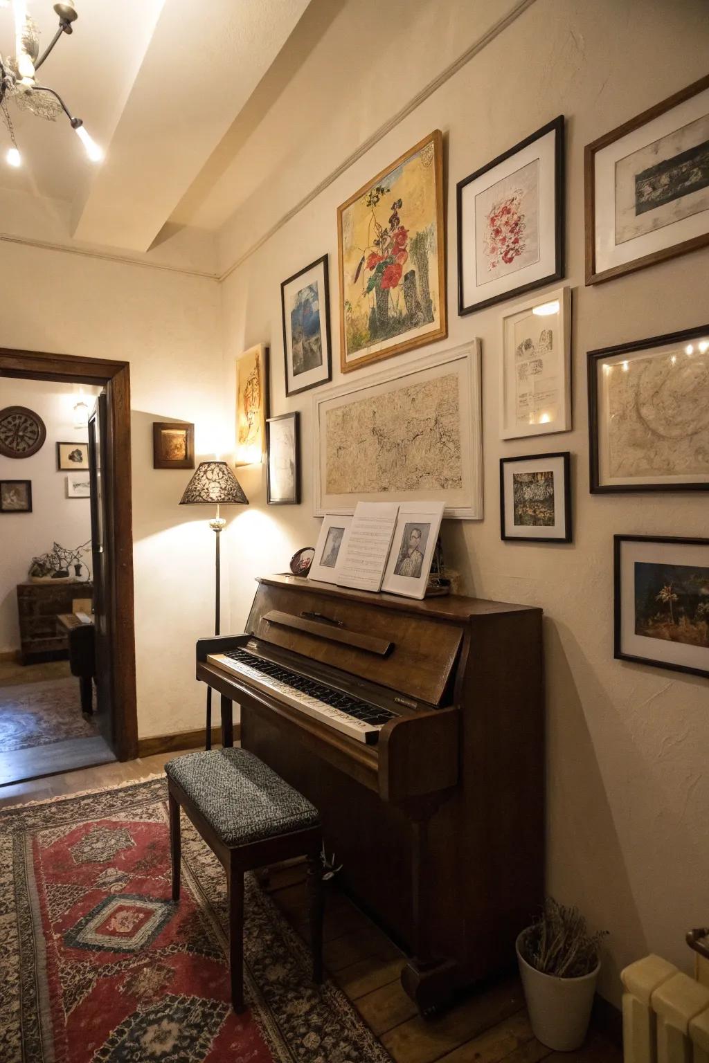 Wall decor personalizes the area.