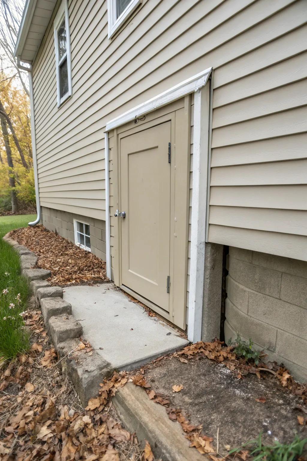 A disguised entry concept sustains a sleek exterior while enabling access.