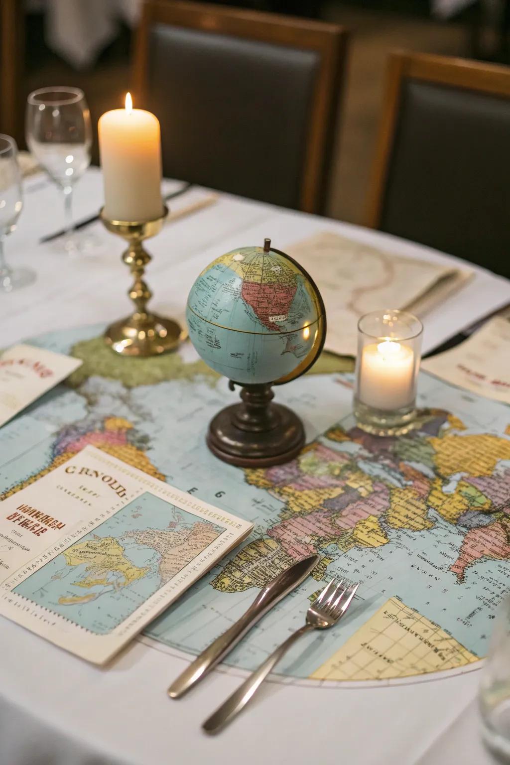 Charts and globes inspire a spirit of wanderlust.
