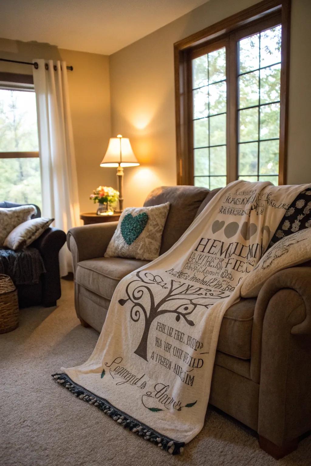 A personalized throw blanket for cozy evenings.