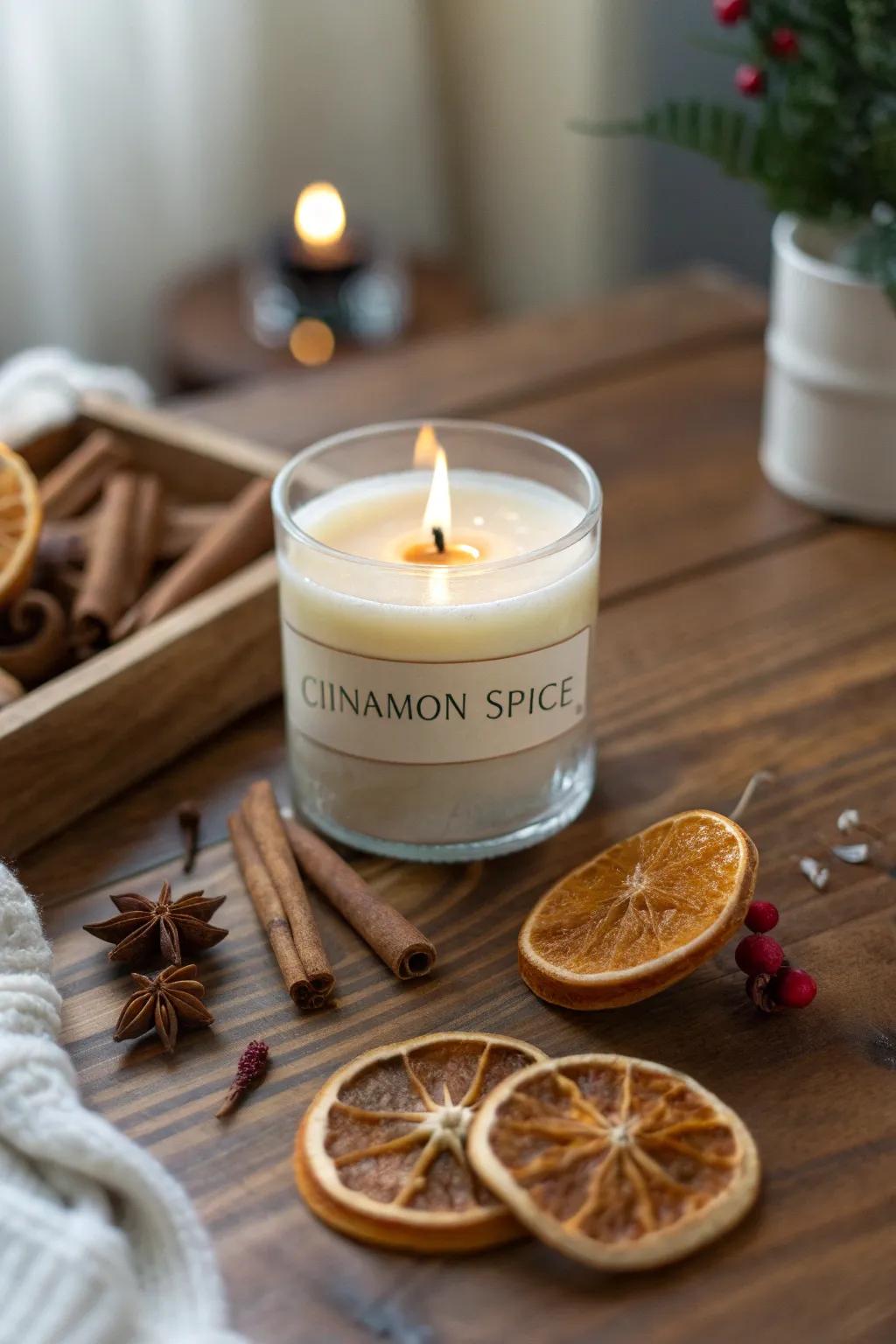 Zesty Spice Candle for Festive Events