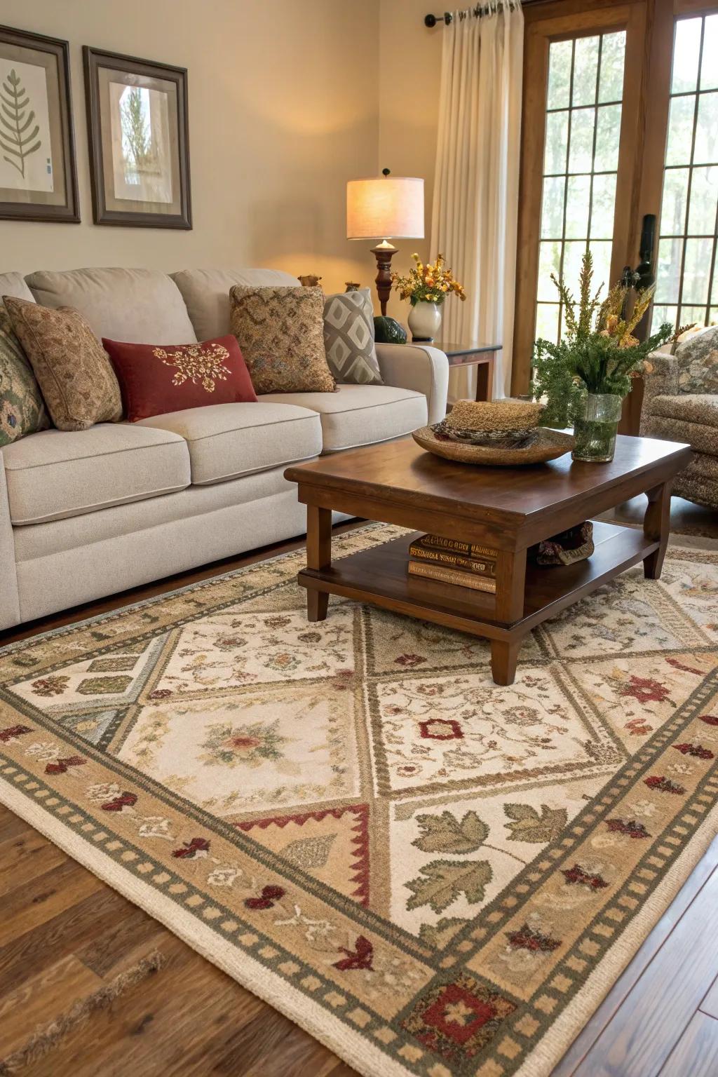 Versatile rugs are suitable for any room.