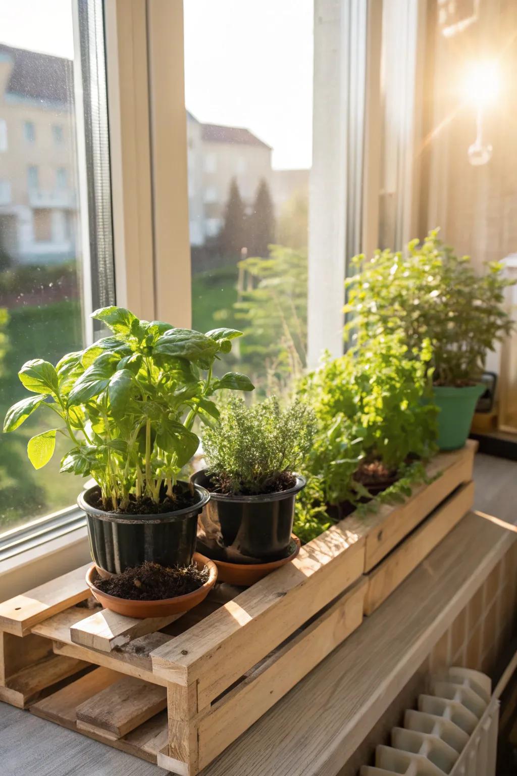 Enjoy fresh herbs in your own skid garden.