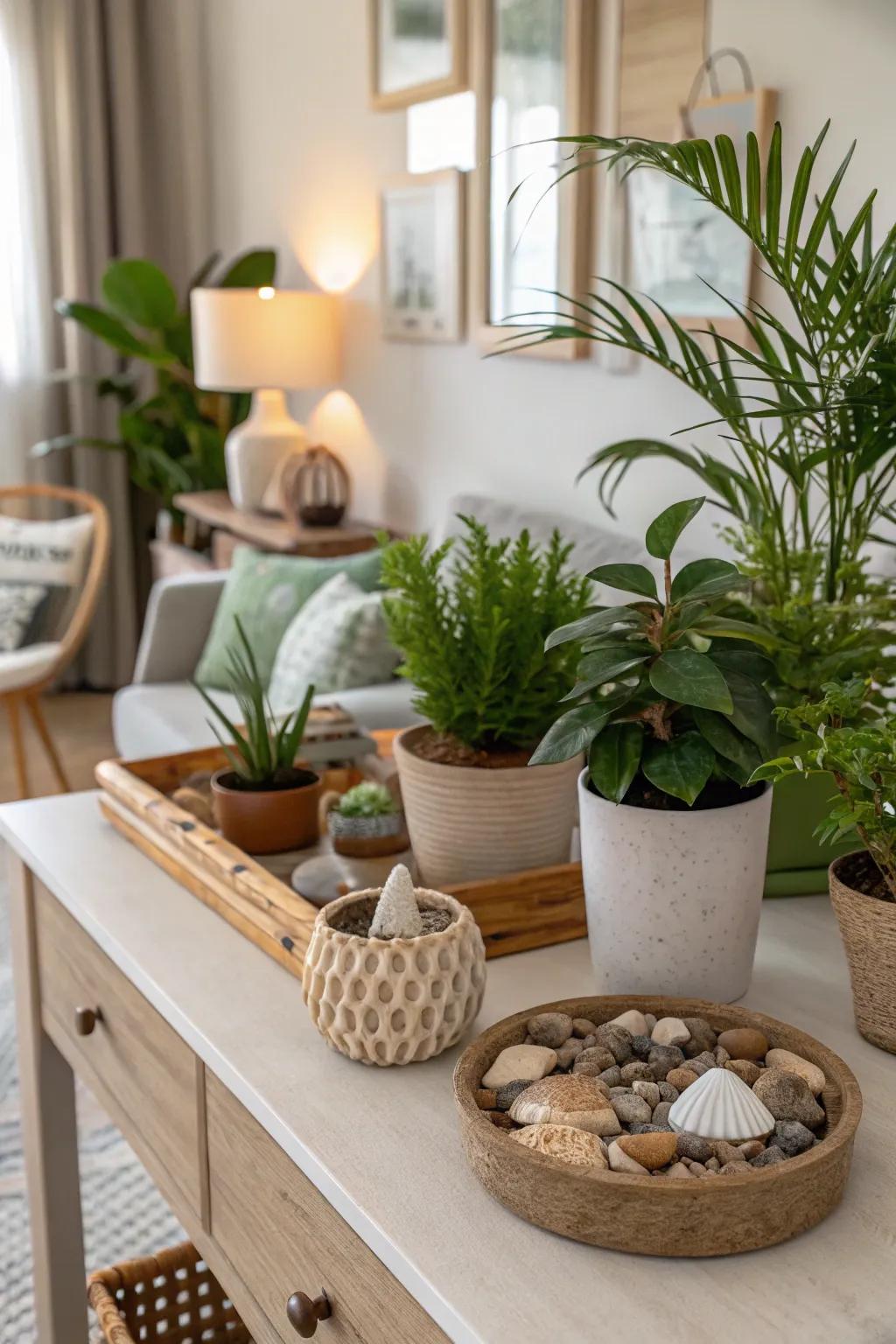 Greenery adds life to your work area.