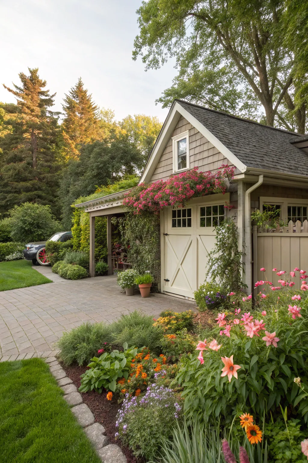 Landscaping Around Detached Garage, image size:1024x1536