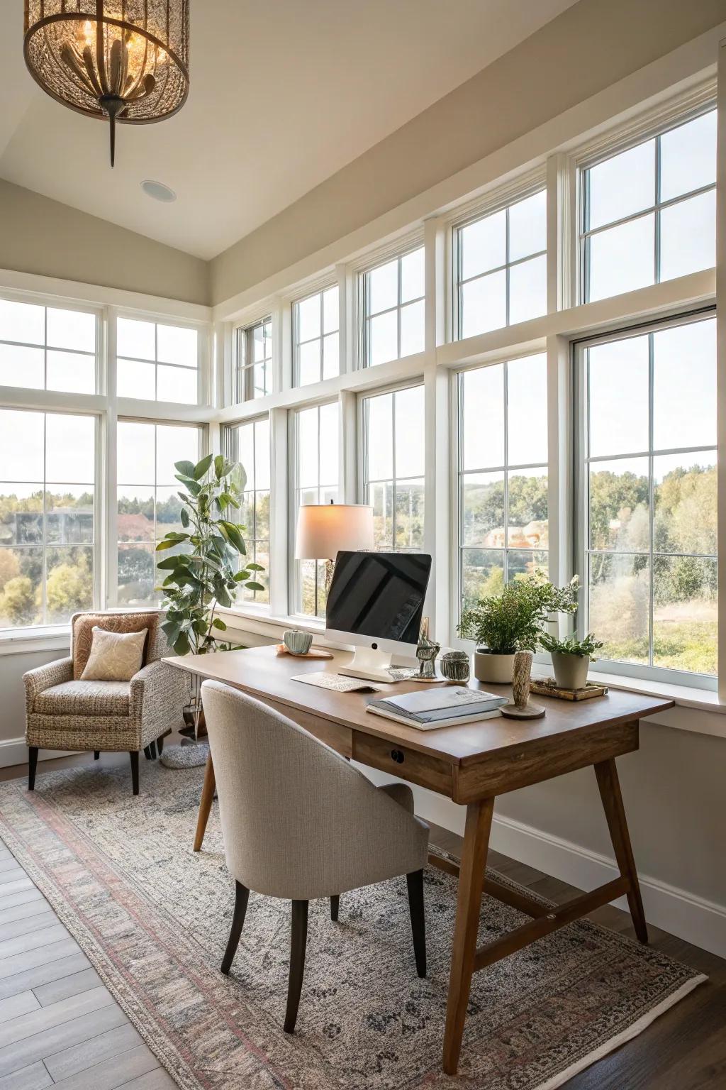 A bright and inviting space thanks to ample natural light.