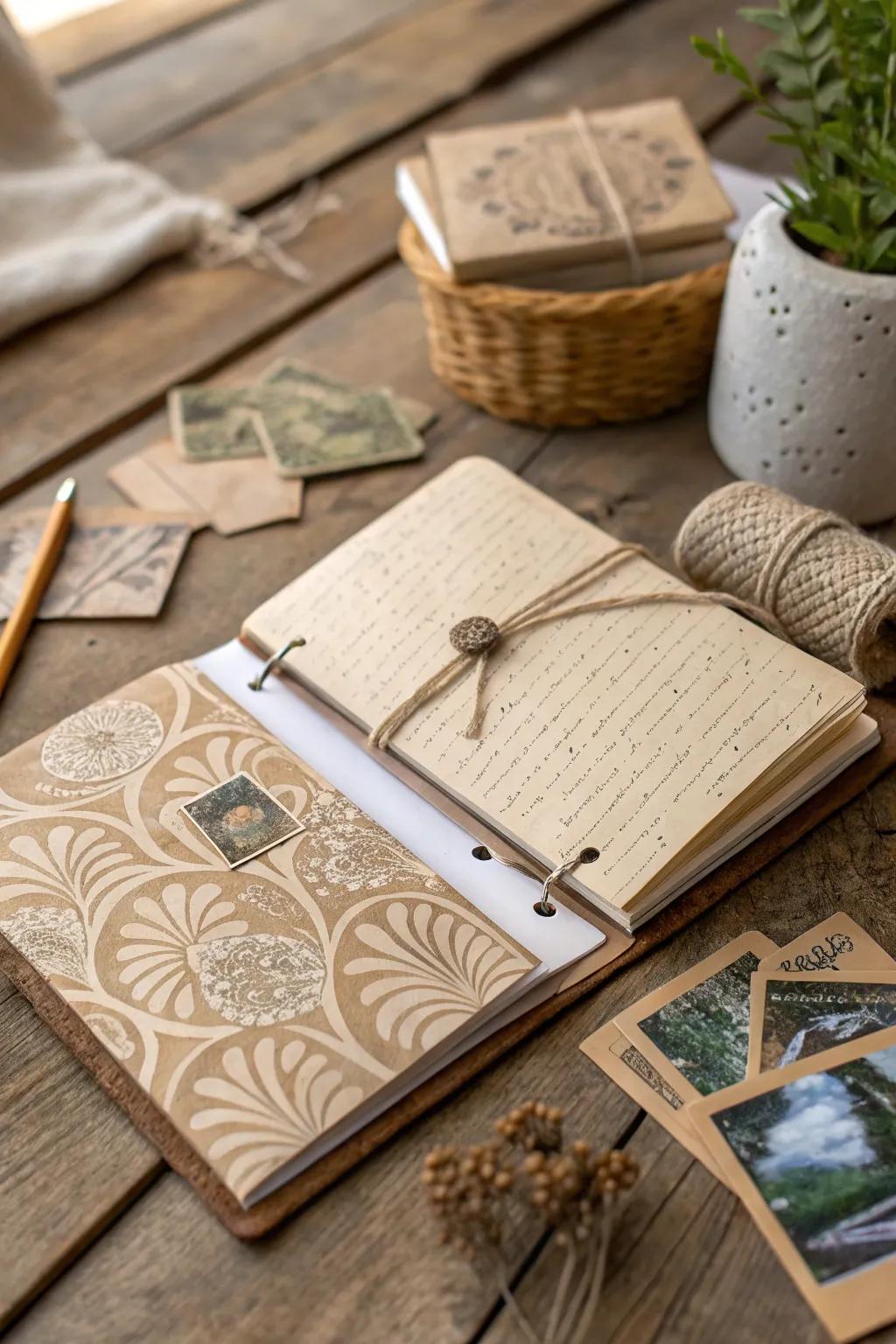 Embrace nostalgia using a hint of classic charm for your DIY journal. #VintageVibes #ScandiBoho
