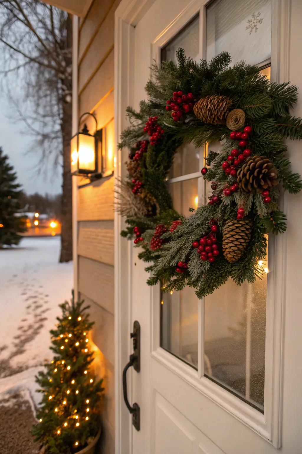 Spread holiday cheer with festive wreaths.