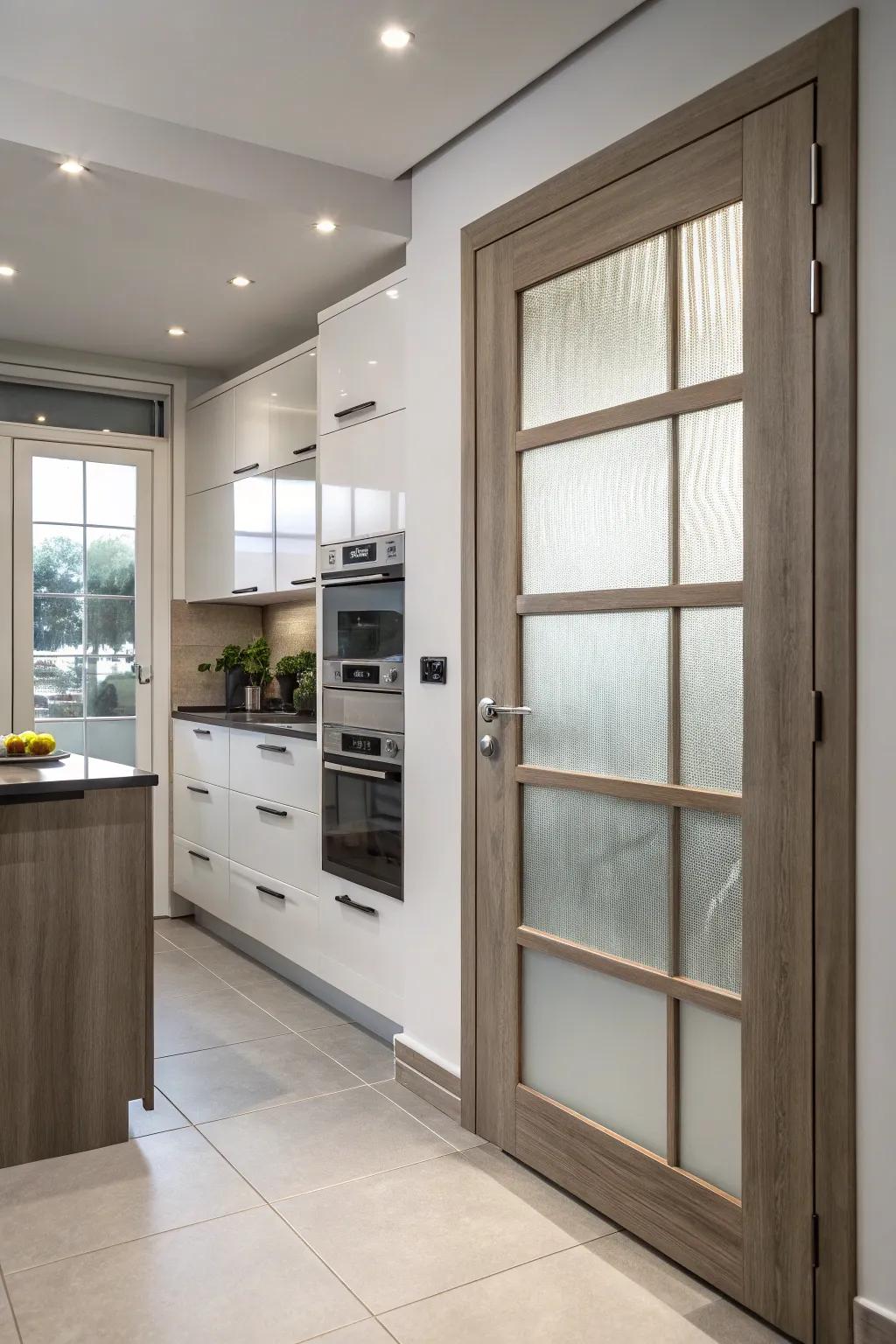 Seclusion encounters light with obscured vitreous panels.