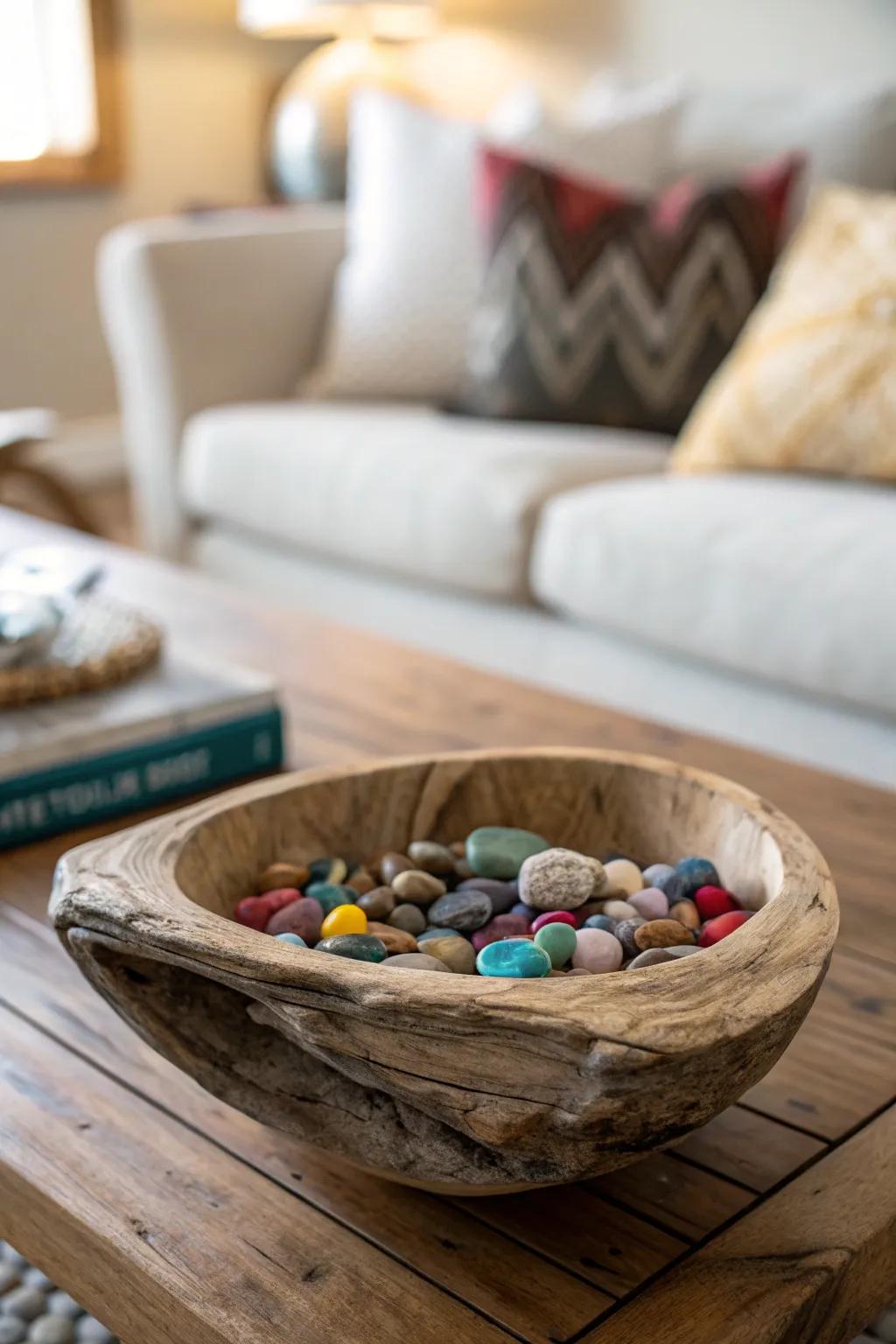 Driftwood bowls blend usefulness with aesthetic appeal.
