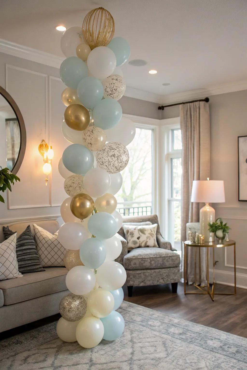 Add a playful touch with elegant balloon arrangements.