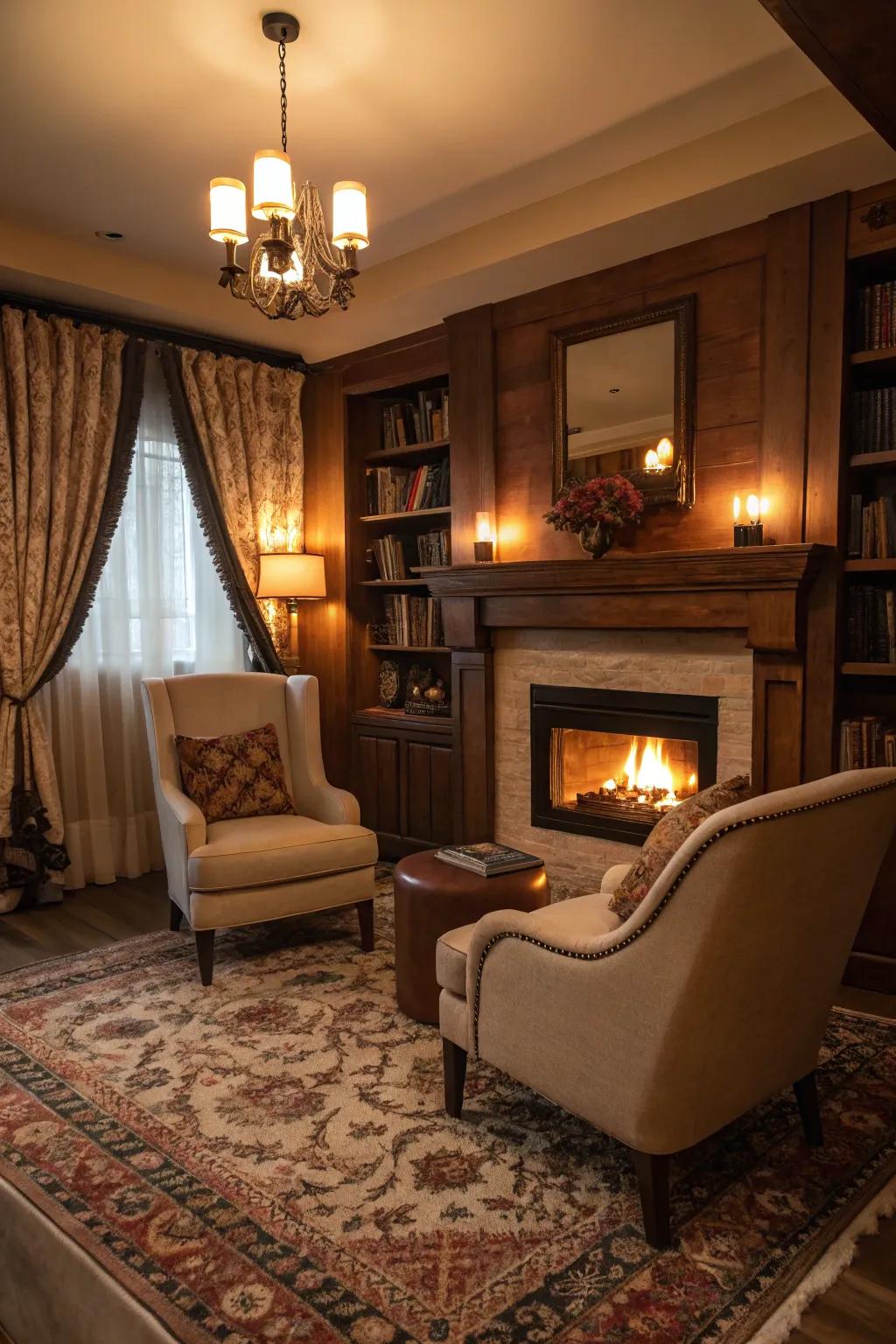 An inviting nook featuring a modern heater for supreme relaxation.