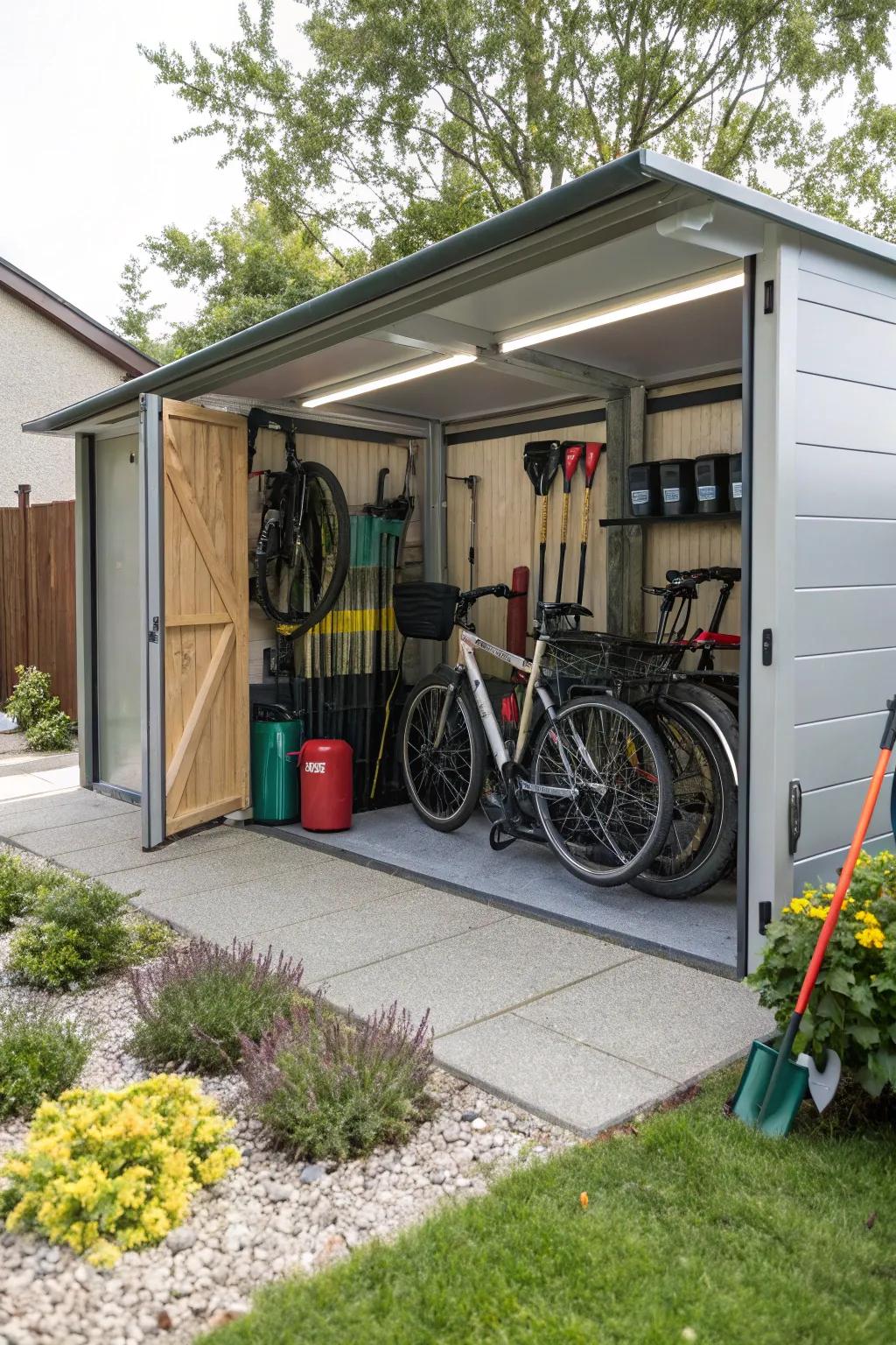 Maximize utility with a multi-functional carport space.