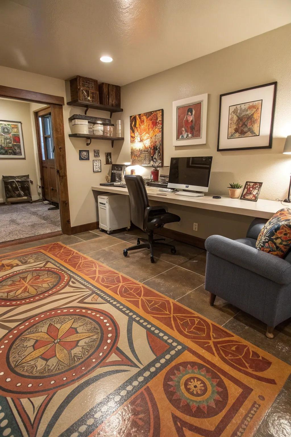 Customize your space with custom-designed epoxy floors that reflect your style.