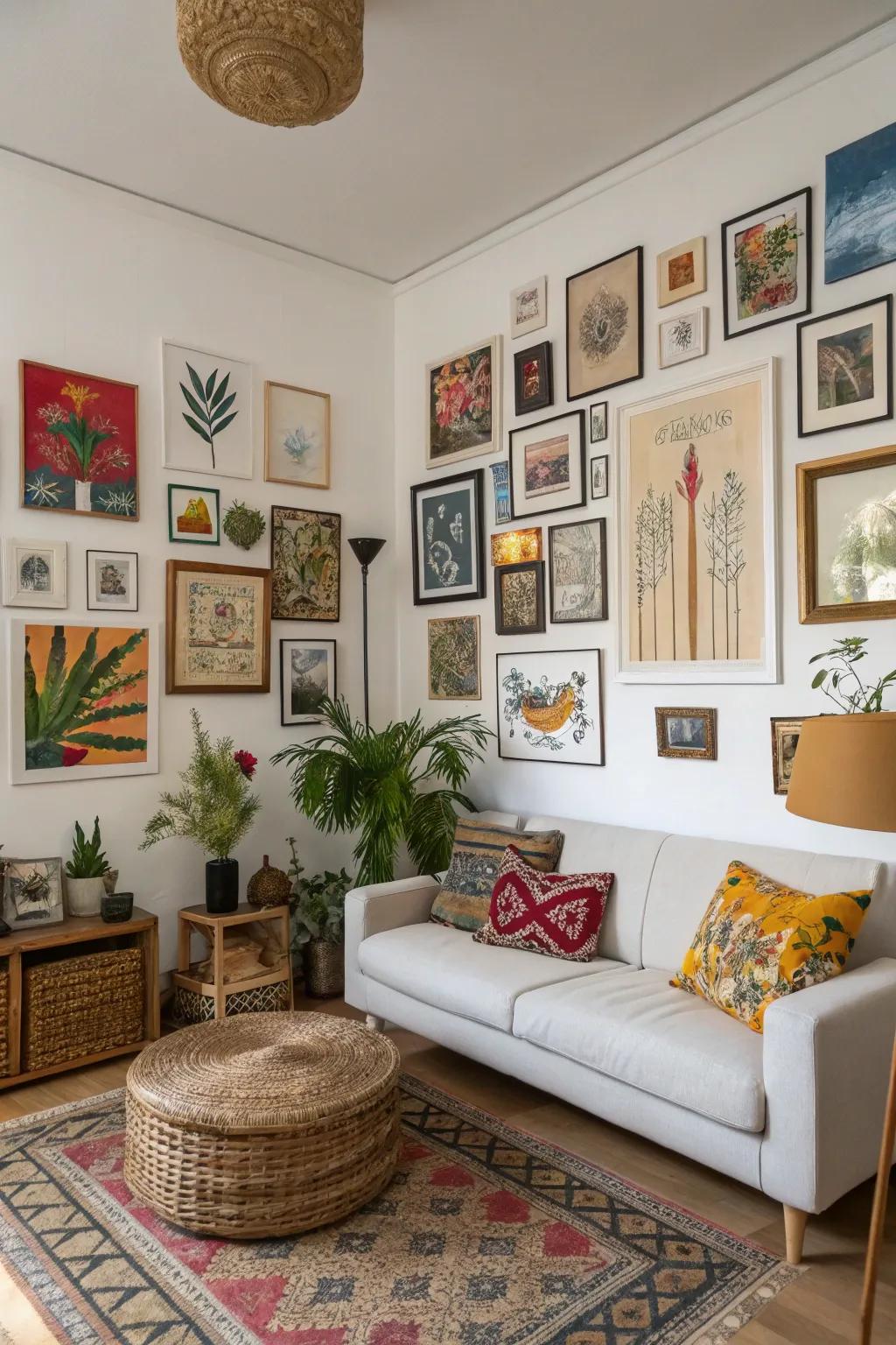 Add character with diverse artwork.