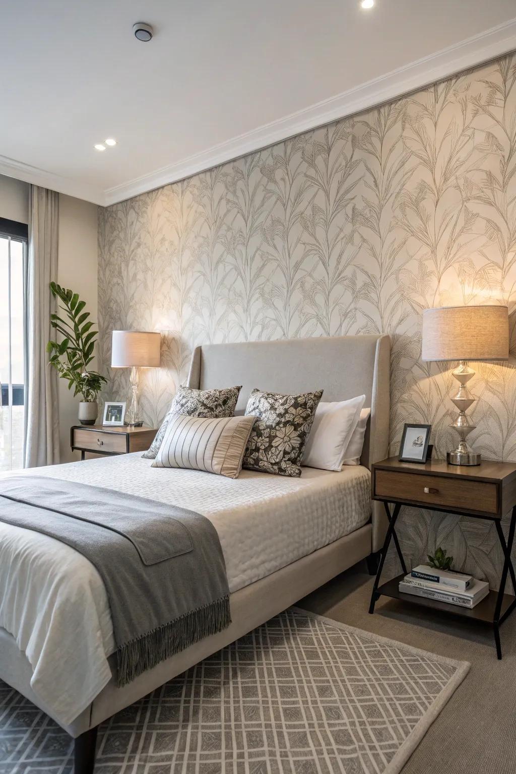 Stick-on options make fabric wallpaper simple and apartment-friendly.