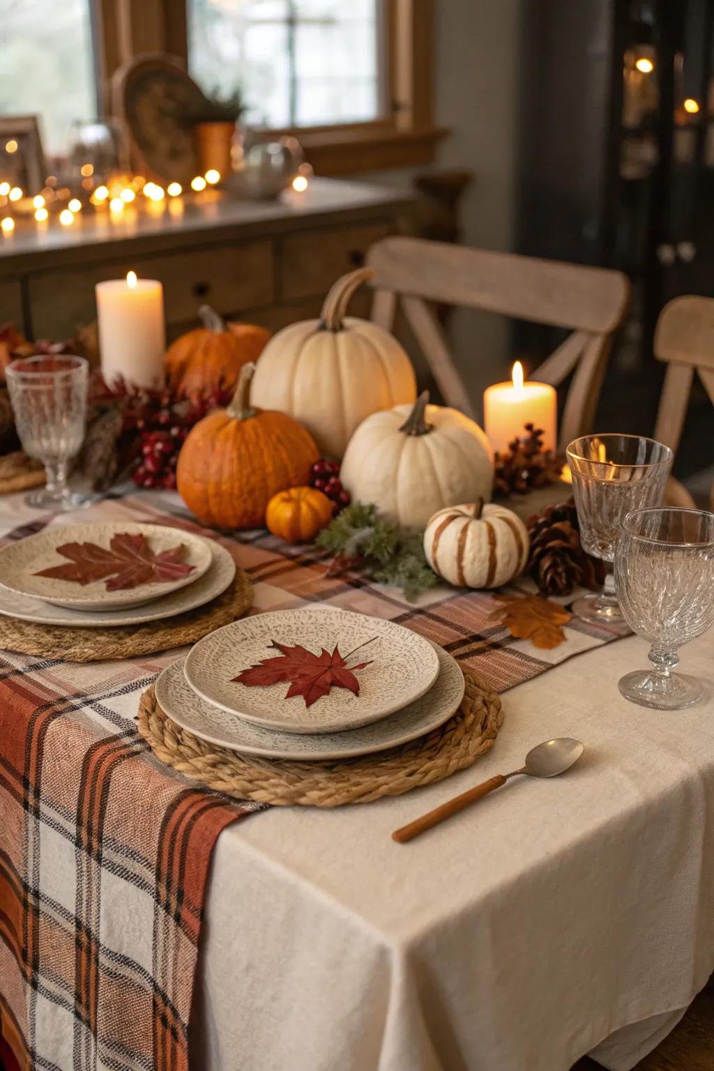 Comforting textures enrich the fall theme with warmth and style.