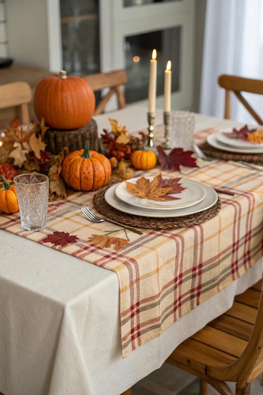 Plaid patterns bring a classic touch to fall decor.