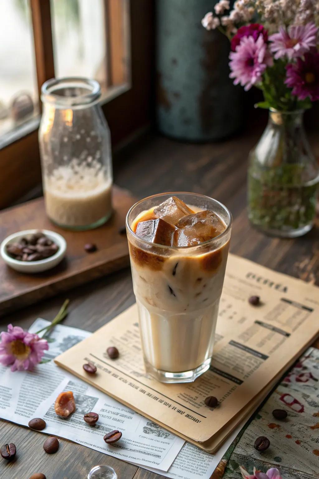 Coffee ice to keep iced coffee strong.