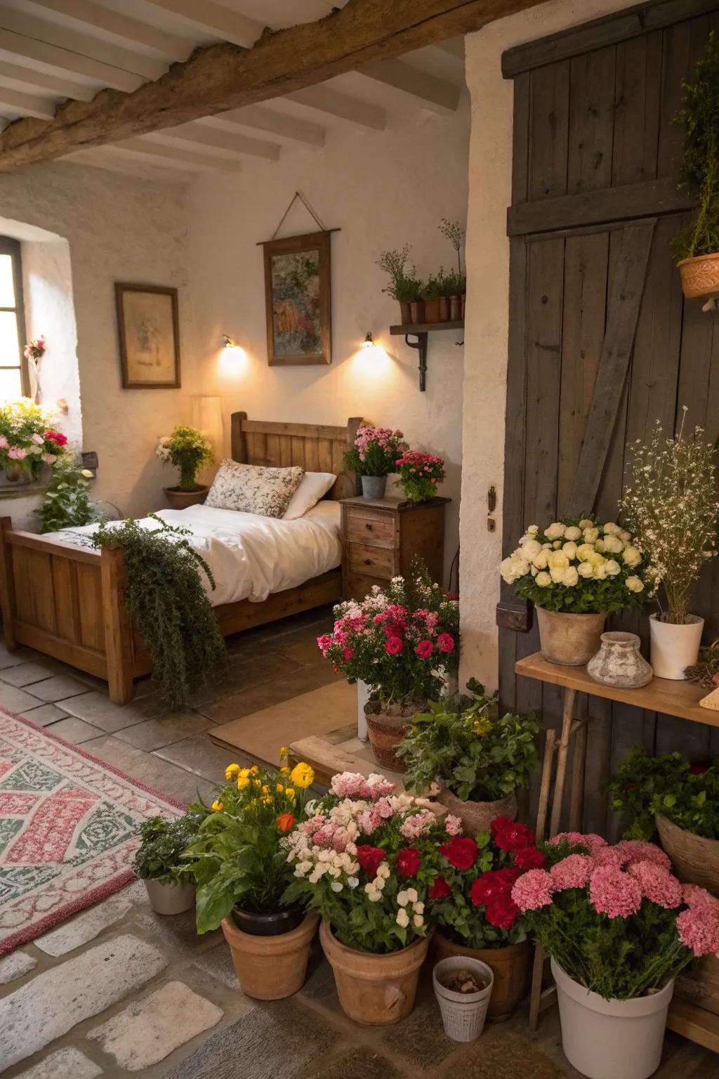 Natural components like plants include freshness and life.