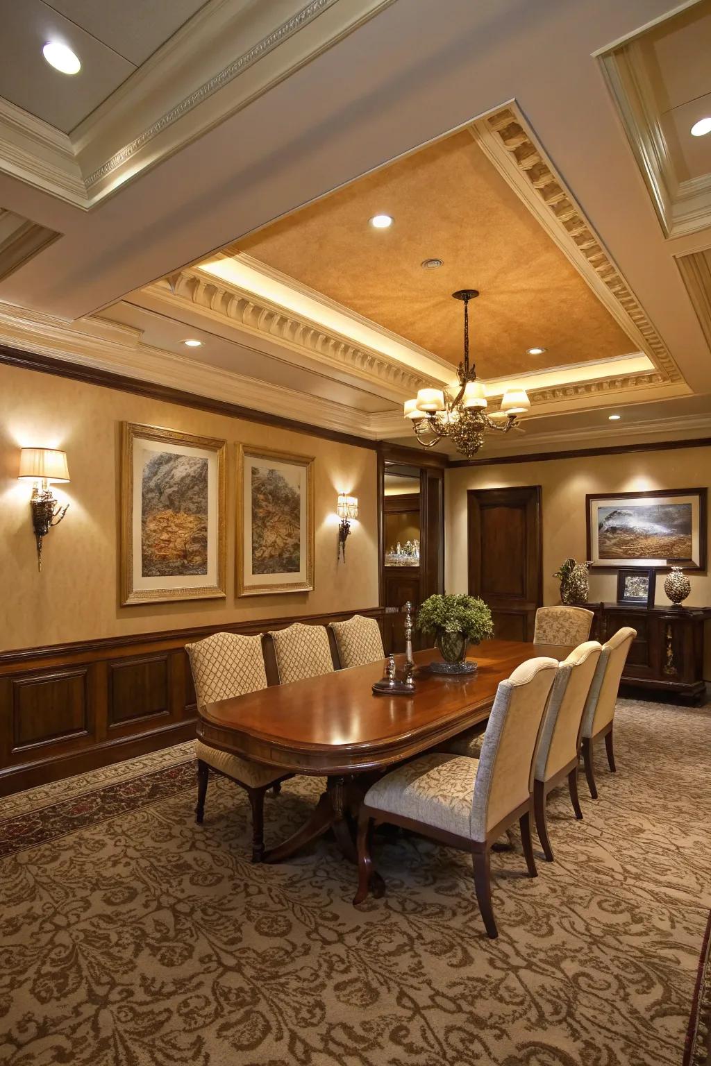 Elevate your ceiling using stylish faux molding.