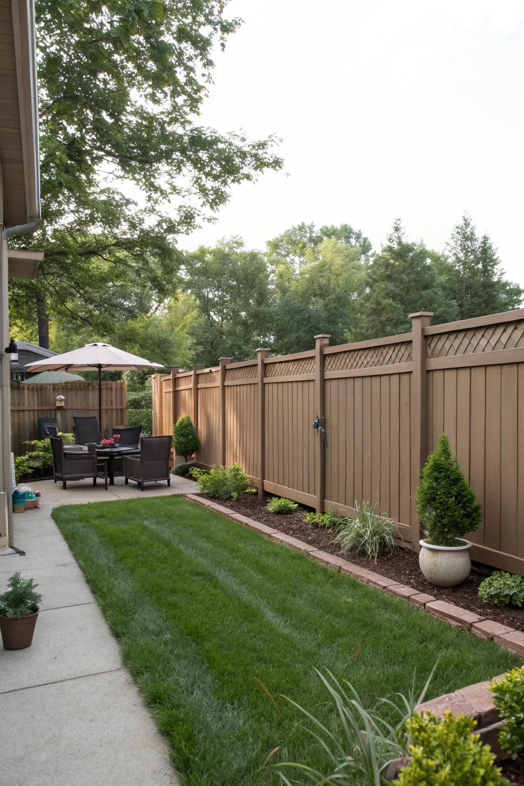 Attain seclusion without losing style with a solid barrier design.