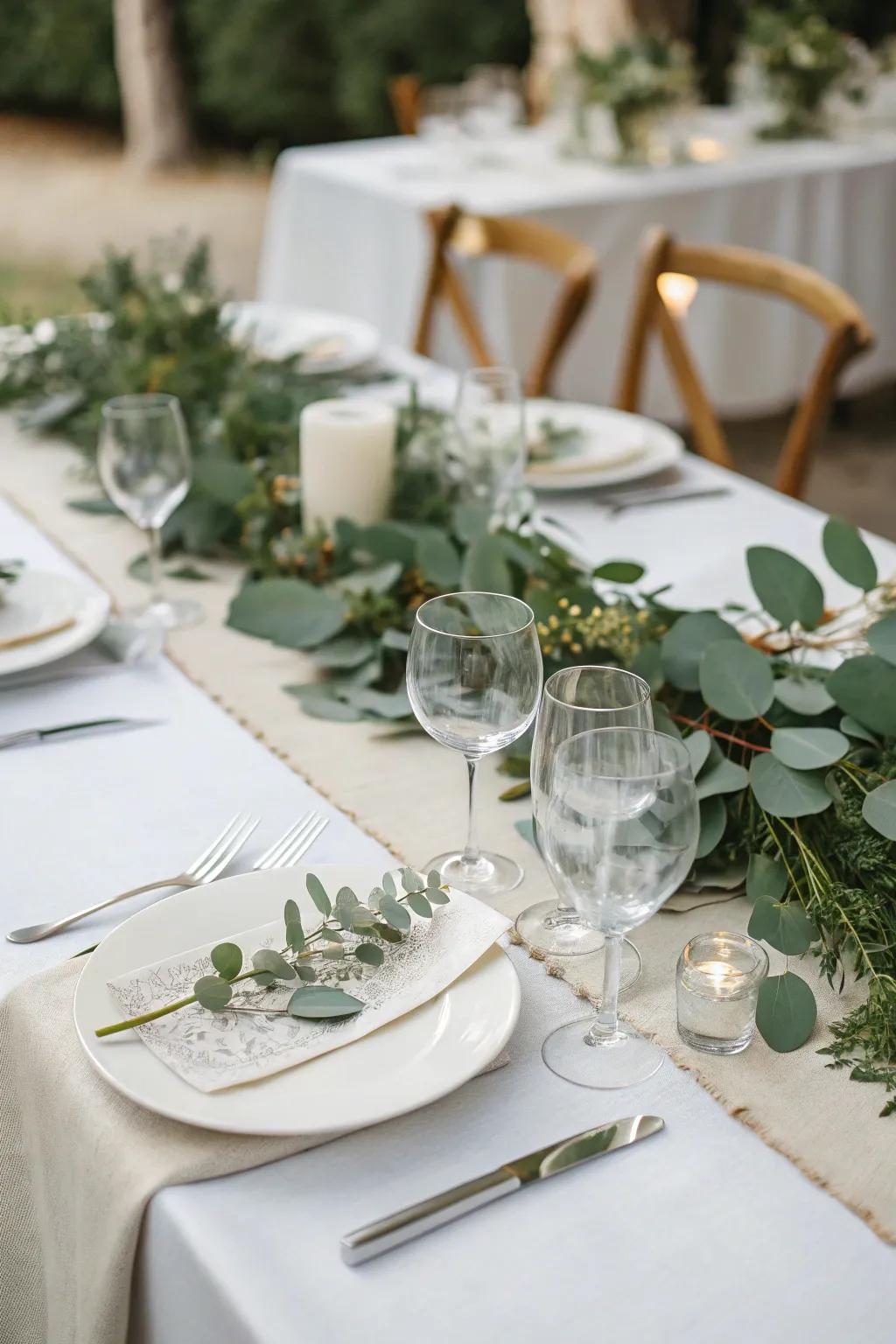 A charming table embellishment with natural details for a sophisticated look.