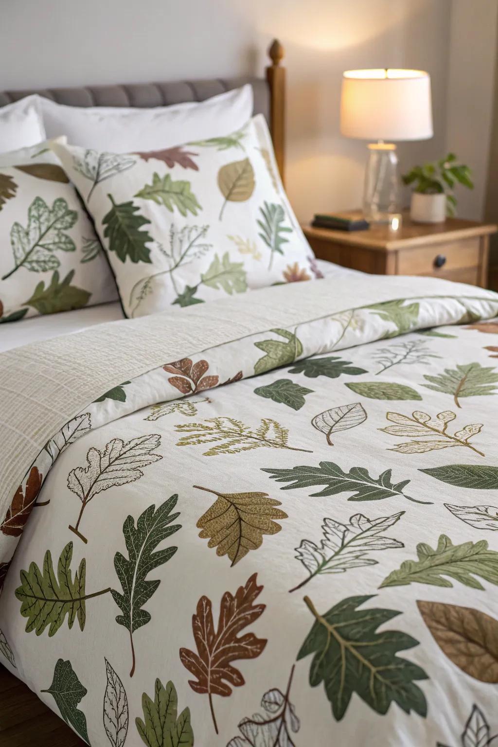 Forest-themed bedding ties the decor together.
