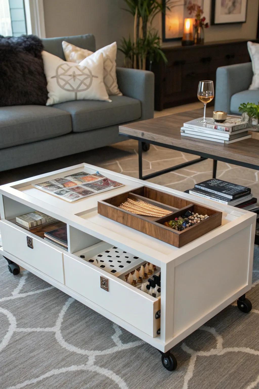Movable tables ensure your games are always accessible, wherever you choose to play.