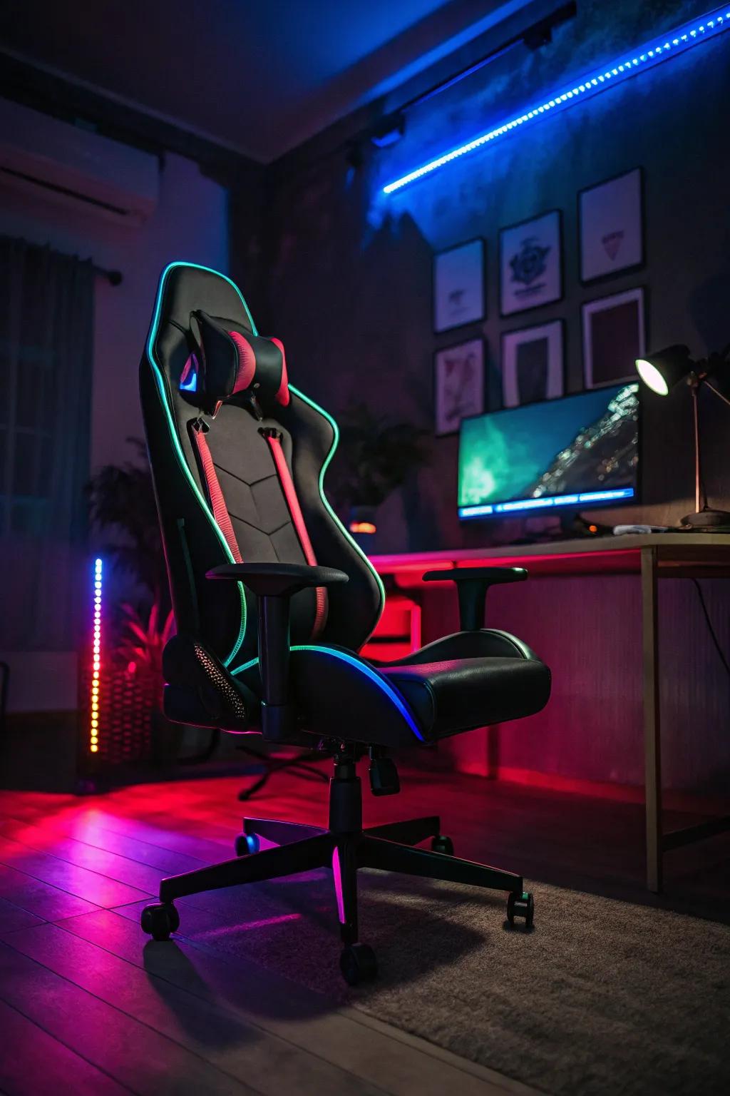 Bathed in light: ambient effects for a captivating gaming setup.