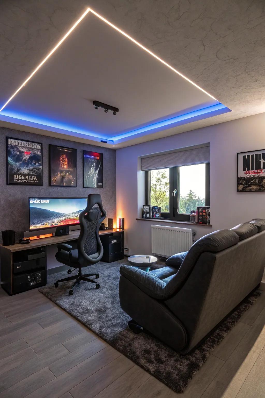IntelliLight integration offers adaptable ambiance in your gaming space.