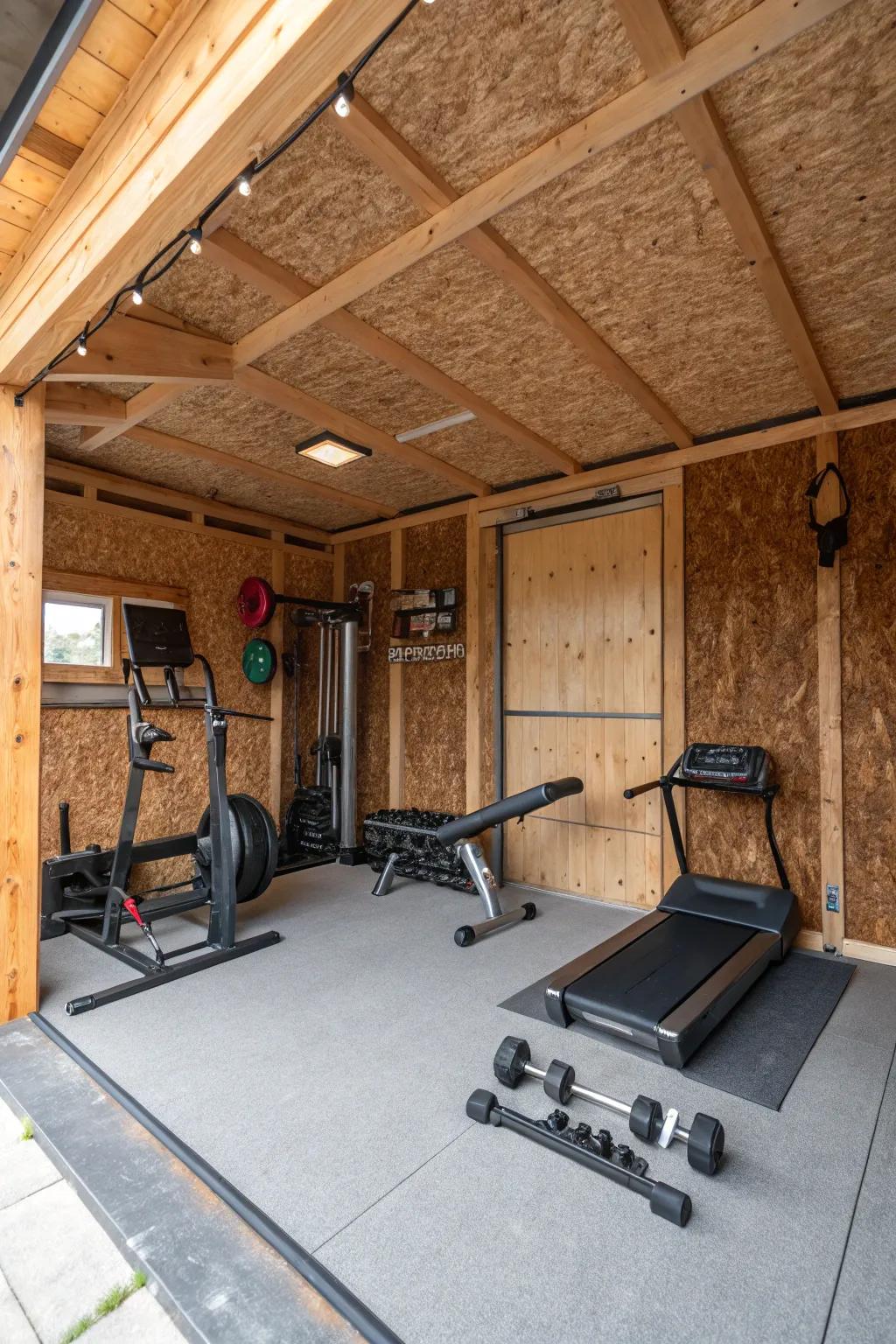 Umber walls add warmth and a natural touch to your gym.