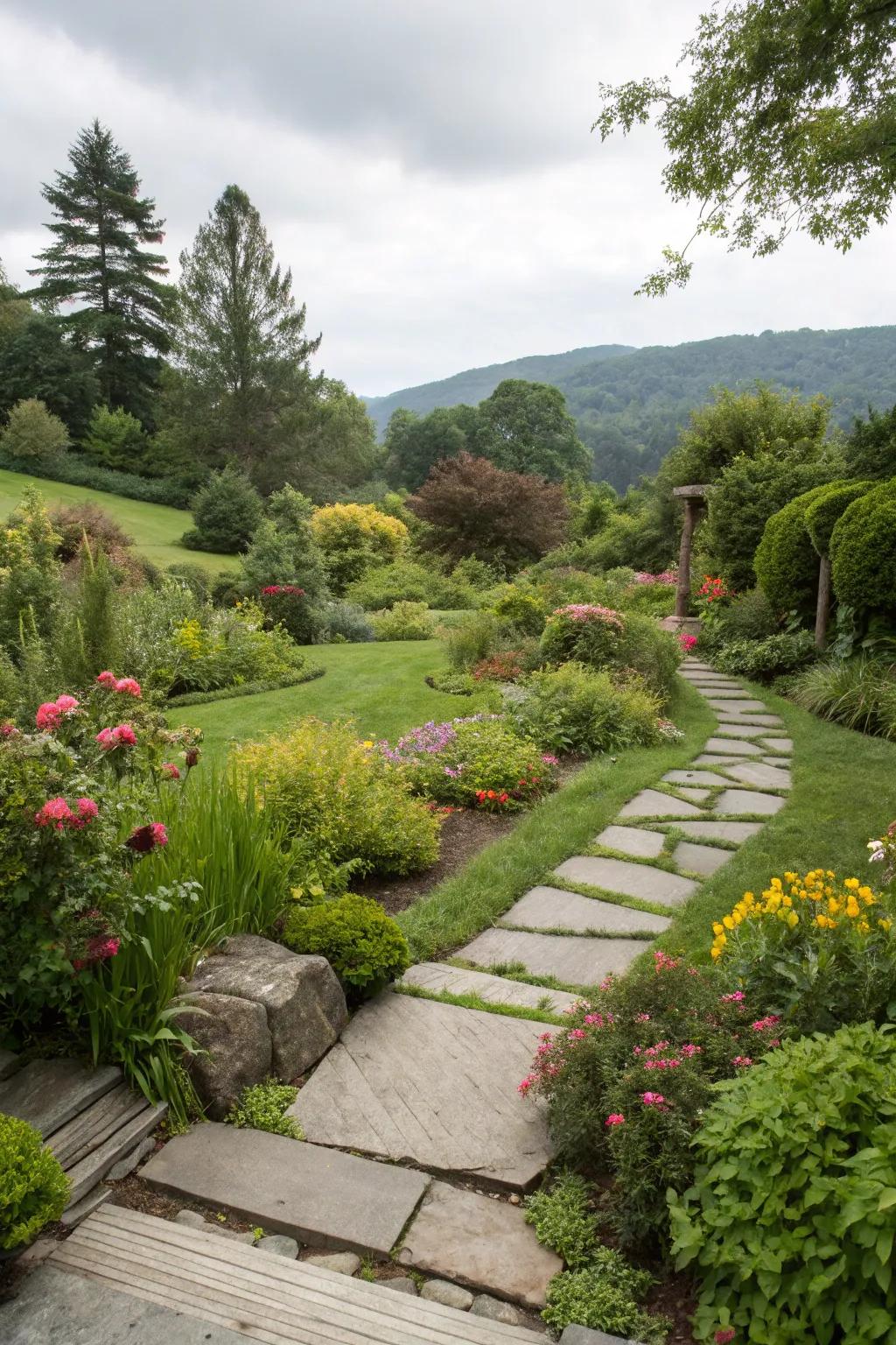 Contemporary pathways infuse order and sophistication.