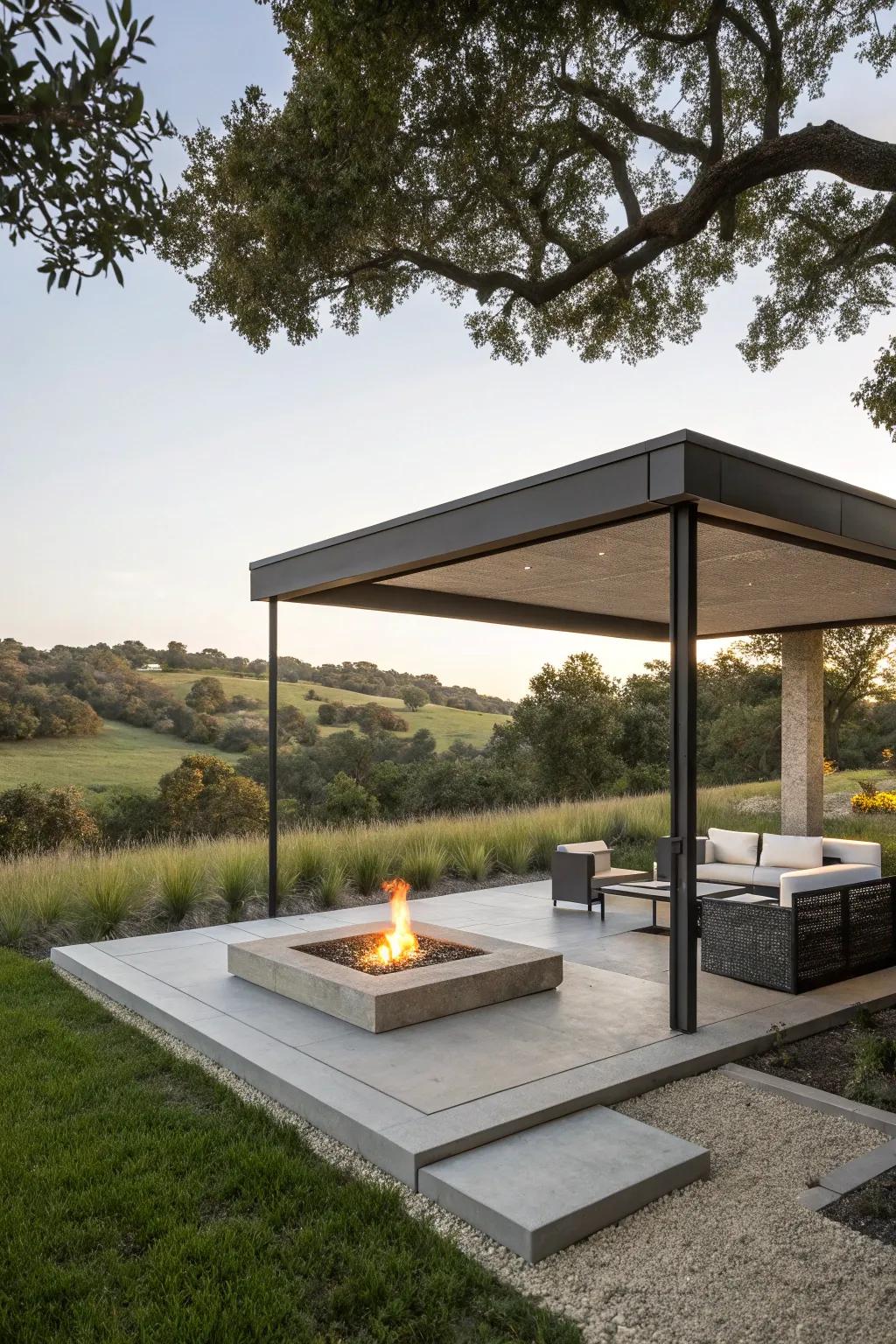 Embrace modern minimalism for a sleek outdoor space.