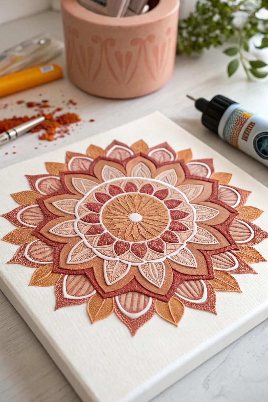 Discover the mesmerizing beauty of adhesive applicator magical circle art &ndash; where simplicity meets intricate craftsmanship.
