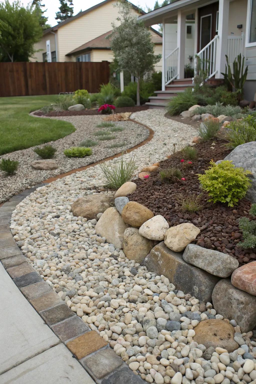 A beautifully textured landscape made with tiered chippings.