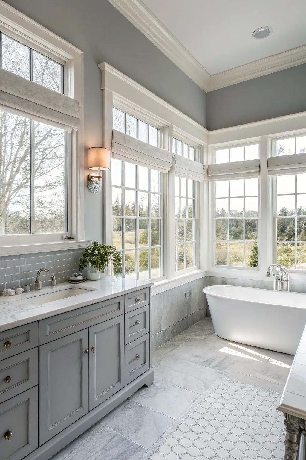 All-natural lighting emphasizes the allure of gray and white tones.