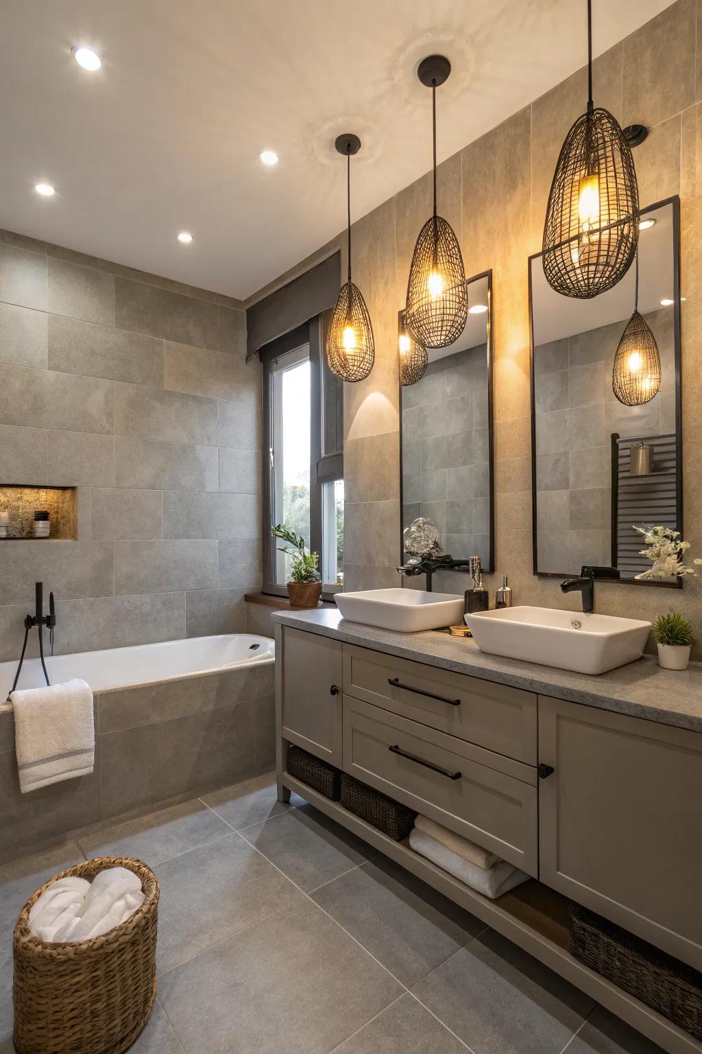 Elegant lighting fixtures create a cozy and inviting ambiance.