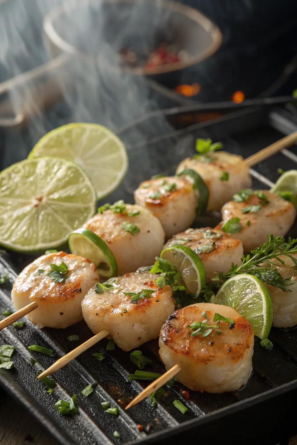 Coastal bites on sticks bring the ocean&rsquo;s allure to your grill.